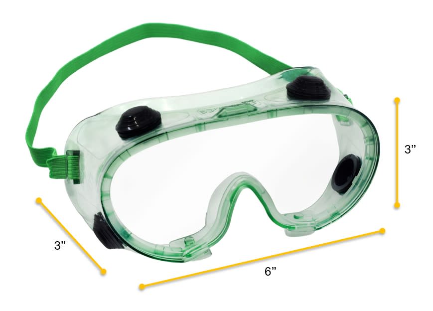 10PK Safety Goggles - Indirectly Vented, Anti-Fog - Adjustable Fit