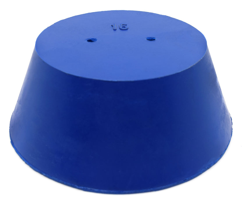 10PK Neoprene Stoppers, 2 Holes - ASTM - Size: #16 - 90mm Bottom, 127mm Top, 50mm Length