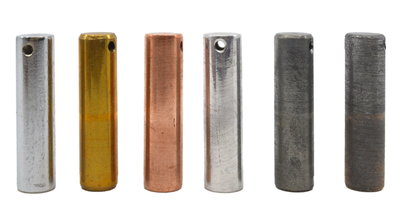 6pc Specific Heat Cylinders Set - Copper, Lead, Brass, Zinc, Iron & Aluminum