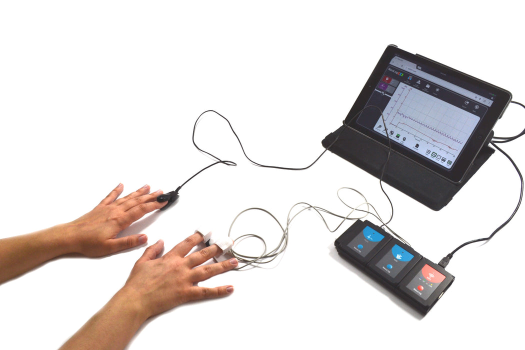Eisco Labs Digital WIFI Stress Detection/Polygraph Demonstration Kit With Galvanic Skin Response Sensor and Pulse Logger Sensor