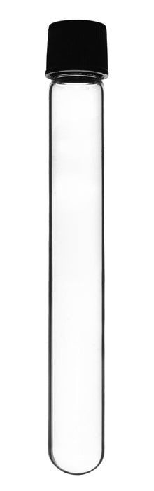 Culture Tube with Screw Cap, 25mL, 12/PK - 18x150mm - Round Bottom - Borosilicate Glass