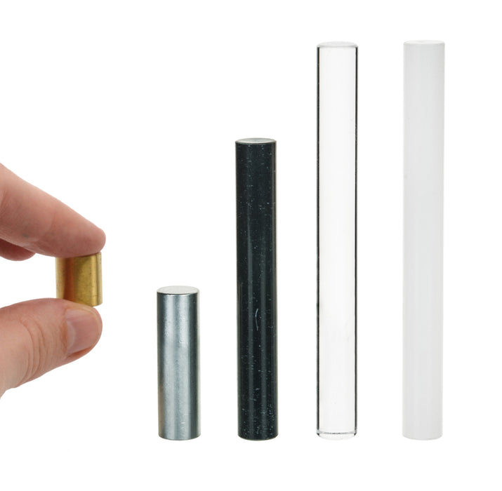5 Piece Equal Mass Density Set - Includes Aluminum, Brass, Nylon, Acrylic & Polyvinyl Chloride
