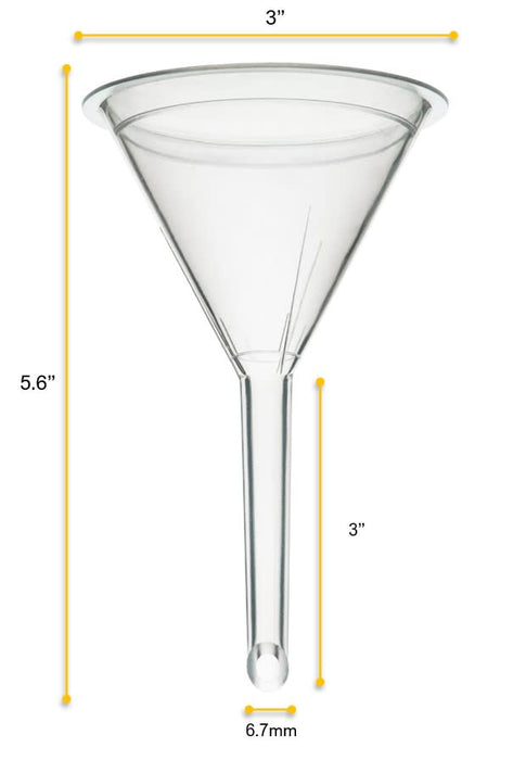 Filter Funnel, 3" - Polypropylene Plastic - Chemical Resistant