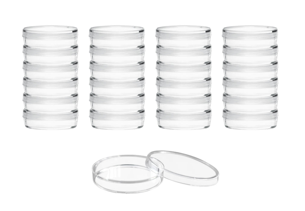 25PK Disposable Petri Dish with Lid - Sterile - 35x15mm - Polystyrene - Triple Vented - Transparent