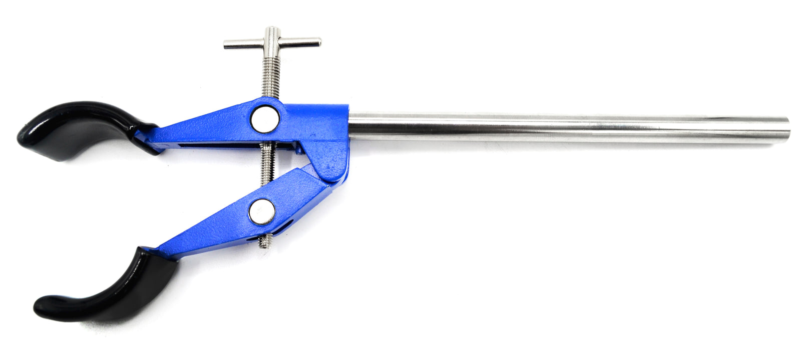 2 Prong Burette Clamp on Stainless Steel Rod - 4.25" Max Opening