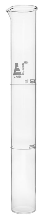 Nessler Cylinder, 50ml - Class A - Rounded Base - White Graduations - Borosilicate Glass