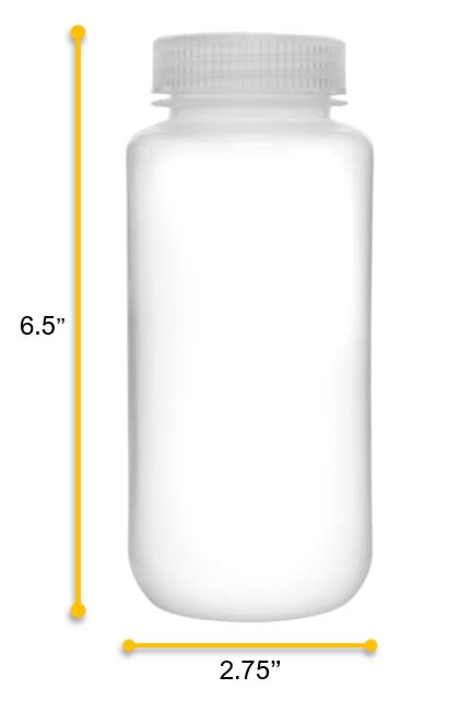 Reagent Bottle, 500ml - Wide Neck with Screw Cap - Polypropylene
