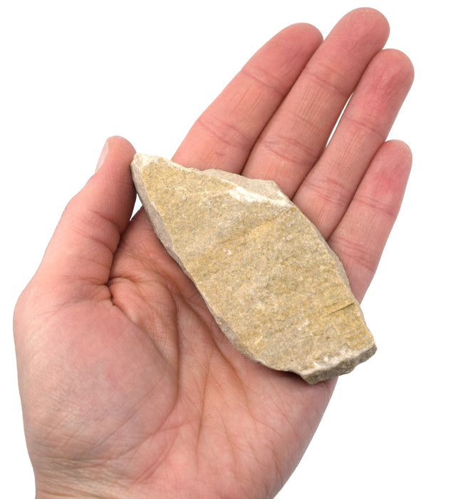 Raw White Sandstone, Sedimentary Rock Specimen - Hand Sample, ± 2.75"