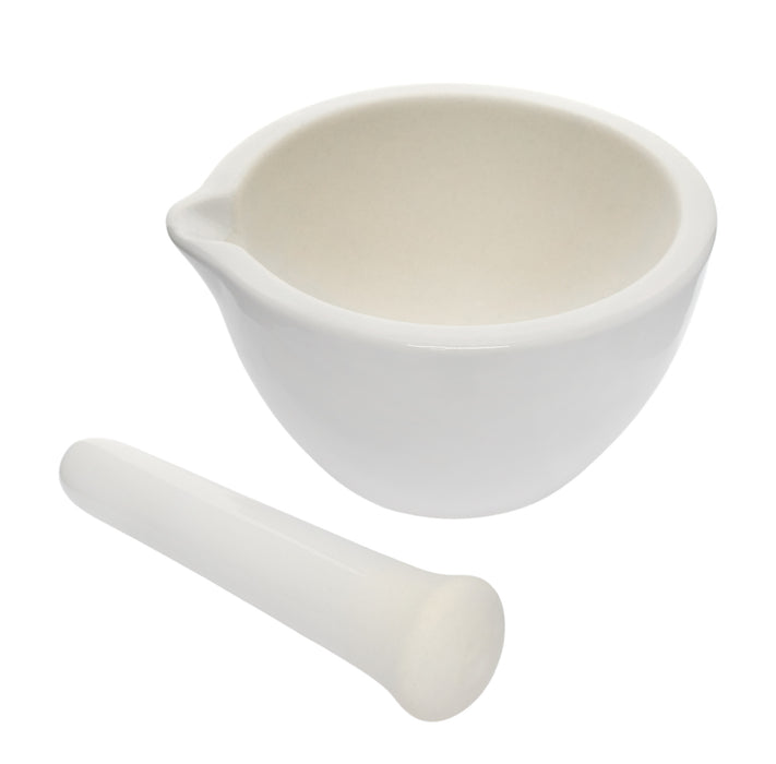 Mortar & Pestle, 150mL - 105mm - Porcelain, Unglazed Grinding Surface