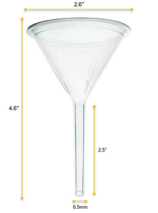 Filter Funnel, 2.6" - Polypropylene Plastic - Chemical Resistant