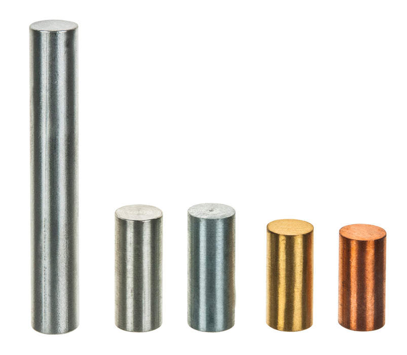 5 Piece Equal Mass Cylinder Set - Includes Zinc, Copper, Aluminum, Tin & Brass