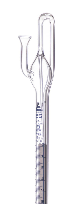 Automatic Zero Burette, 25mL - Class B - With Intermediate Stopcock & Schellbach Stripe - Borosilicate Glass