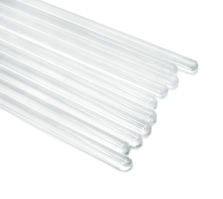 10PK Glass Stirring Rods, 7.9" - Rounded Ends, 6mm Diameter