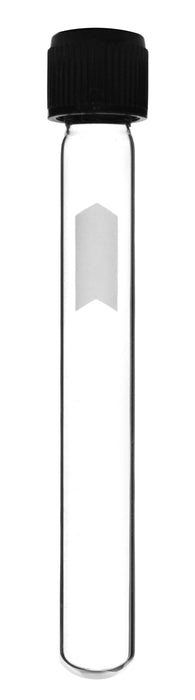 Culture Tube with Screw Cap, 5mL, 24/PK- 12x100mm - Marking Spot - Round Bottom - Borosilicate Glass