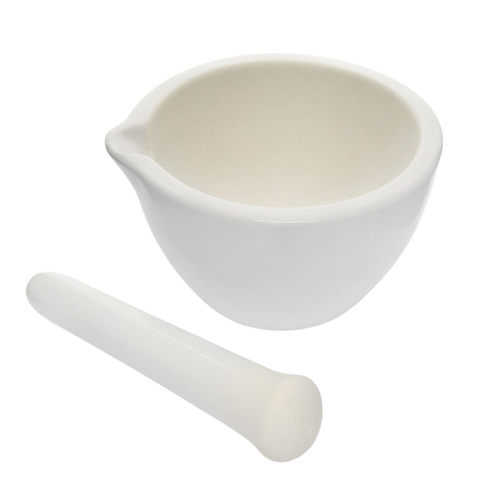 Mortar & Pestle, 60mL - 80mm - Porcelain, Unglazed Grinding Surface