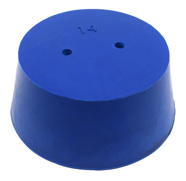 10PK Neoprene Stoppers, 2 Holes - ASTM - Size: #14 - 75mm Bottom, 90mm Top, 39mm Length