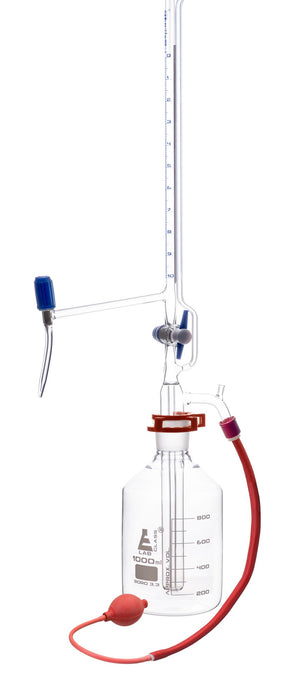 Automatic Zero Burette, 10mL - Class B - With Intermediate Stopcock & Schellbach Stripe - Borosilicate Glass