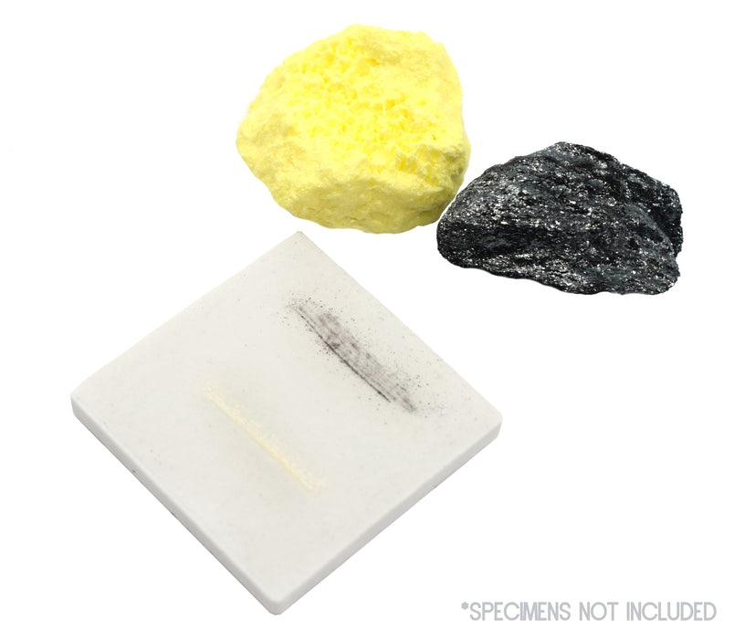 12PK Streak Plates - For Testing Rocks & Specimens - Off-White Unglazed Porcelain - Great for Science Classrooms - Class Pack - Eisco Labs