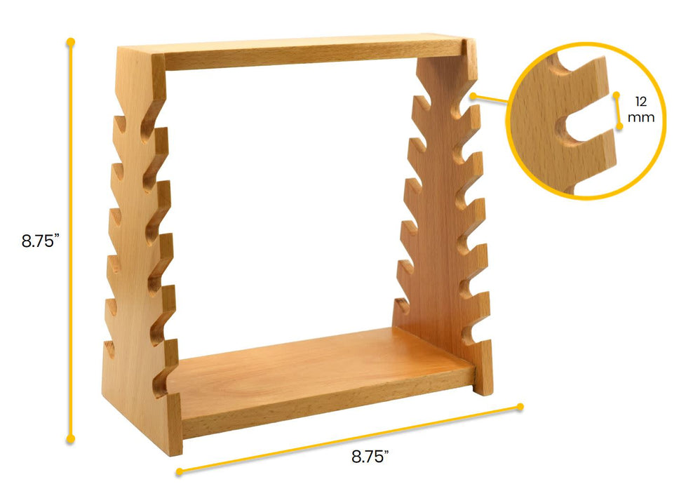 Pipette Stand - Holds 12 x 12mm Pipettes - Hardwood
