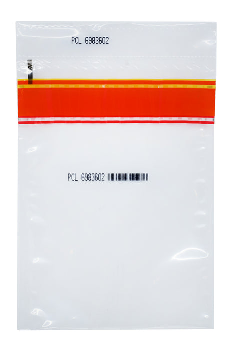 100pk Security Bags, 6"x9" Transparent, Tamper Resistant Closure with Serialized Numbers & Barcode - Secur-Pak
