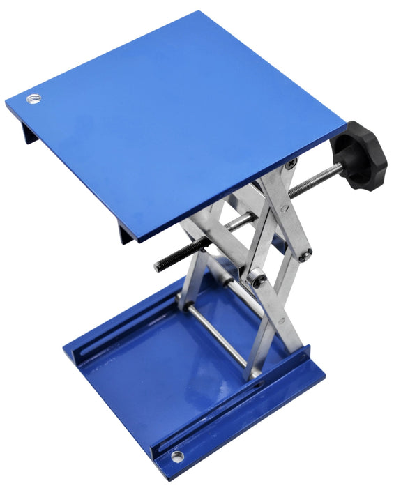 Extendable & Reversible Laboratory and Fabrication Scissor Jack, 10.5 Inch (At Full Extension) - 6 Inch Platform - Aluminum